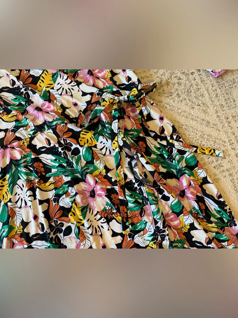 NWT Lane Bryant Floral Faux Wrap Dress Tie Waist Sz 22/24 - Picture 8 of 14